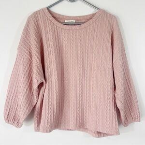 Blu Pepper Pink Mauve Sweater Button Back Size Small